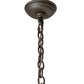 Meyda Lighting Tall Pines 16" 6-Light Oil Rubbed Bronze Inverted Pendant Light With Silver Mica Shade Glass