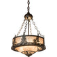 Meyda Lighting Tall Pines 16" 6-Light Oil Rubbed Bronze Inverted Pendant Light With Silver Mica Shade Glass