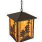 Meyda Lighting Tall Pines 16" Oil Rubbed Bronze Ceiling Pendant Light With Ambra Siena Idalight Shade