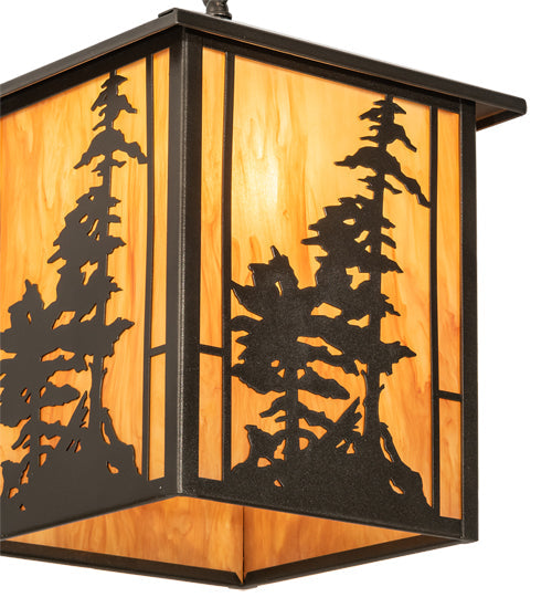 Meyda Lighting Tall Pines 16" Oil Rubbed Bronze Ceiling Pendant Light With Ambra Siena Idalight Shade