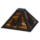 Meyda Lighting Tall Pines 16" Oil Rubbed Bronze Frame With Honey Art Shade Glass