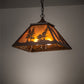 Meyda Lighting Tall Pines 16"Sq 2-Light Cafe Noir Pendant Light With Amber Mica Shade Glass