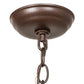 Meyda Lighting Tall Pines 16"Sq 2-Light Cafe Noir Pendant Light With Amber Mica Shade Glass