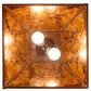 Meyda Lighting Tall Pines 16"Sq 2-Light Red Rust Pendant Light With Amber Mica Shade Glass