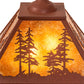 Meyda Lighting Tall Pines 16"Sq 2-Light Red Rust Pendant Light With Amber Mica Shade Glass