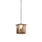 Meyda Lighting Tall Pines 17" Antique Copper Lantern Pendant Light With Silver Mica Shade Glass