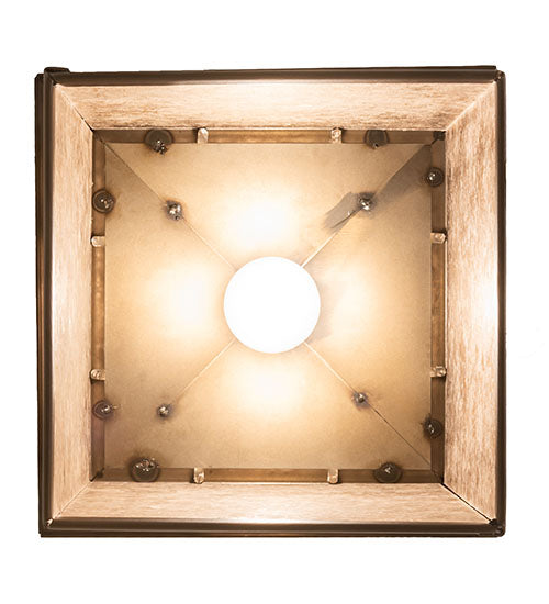 Meyda Lighting Tall Pines 17" Antique Copper Lantern Pendant Light With Silver Mica Shade Glass