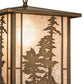 Meyda Lighting Tall Pines 17" Antique Copper Lantern Pendant Light With Silver Mica Shade Glass