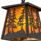 Meyda Lighting Tall Pines 177127 10" Wrought Iron Pendant Light With Amber Mica Shade Glass