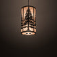 Meyda Lighting Tall Pines 18" 10-Light Solar Black Pendant Light With Silver Mica Shade Glass