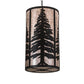 Meyda Lighting Tall Pines 18" 10-Light Solar Black Pendant Light With Silver Mica Shade Glass