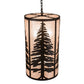 Meyda Lighting Tall Pines 18" 10-Light Solar Black Pendant Light With Silver Mica Shade Glass