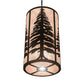 Meyda Lighting Tall Pines 18" 10-Light Solar Black Pendant Light With Silver Mica Shade Glass
