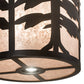 Meyda Lighting Tall Pines 18" 10-Light Solar Black Pendant Light With Silver Mica Shade Glass