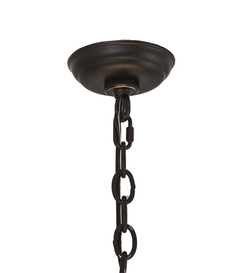 Meyda Lighting Tall Pines 18" 10-Light Solar Black Pendant Light With Silver Mica Shade Glass