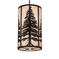 Meyda Lighting Tall Pines 18" 10-Light Solar Black Pendant Light With Silver Mica Shade Glass