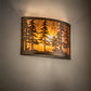 Meyda Lighting Tall Pines 18" Antique Copper Wall Sconce With Amber Mica Shade Glass