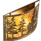 Meyda Lighting Tall Pines 18" Antique Copper Wall Sconce With Amber Mica Shade Glass