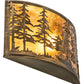 Meyda Lighting Tall Pines 18" Antique Copper Wall Sconce With Amber Mica Shade Glass