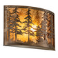 Meyda Lighting Tall Pines 18" Antique Copper Wall Sconce With Amber Mica Shade Glass