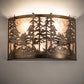 Meyda Lighting Tall Pines 20" 4-Light Antique Copper Wall Sconce With Silver Mica Shade Glass