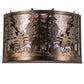 Meyda Lighting Tall Pines 20" 4-Light Antique Copper Wall Sconce With Silver Mica Shade Glass