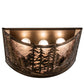 Meyda Lighting Tall Pines 20" 4-Light Antique Copper Wall Sconce With Silver Mica Shade Glass