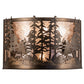 Meyda Lighting Tall Pines 20" 4-Light Antique Copper Wall Sconce With Silver Mica Shade Glass
