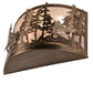 Meyda Lighting Tall Pines 20" 4-Light Antique Copper Wall Sconce With Silver Mica Shade Glass
