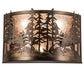 Meyda Lighting Tall Pines 20" 4-Light Antique Copper Wall Sconce With Silver Mica Shade Glass
