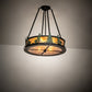 Meyda Lighting Tall Pines 20" 4-Light Textured Black & Green Trees Semi-flush Mount Light With Amber Mica Shade Glass