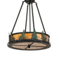 Meyda Lighting Tall Pines 20" 4-Light Textured Black & Green Trees Semi-flush Mount Light With Amber Mica Shade Glass