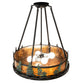 Meyda Lighting Tall Pines 20" 4-Light Textured Black & Green Trees Semi-flush Mount Light With Amber Mica Shade Glass