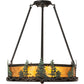 Meyda Lighting Tall Pines 20" 4-Light Textured Black & Green Trees Semi-flush Mount Light With Amber Mica Shade Glass