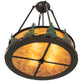 Meyda Lighting Tall Pines 20" 4-Light Textured Black & Green Trees Semi-flush Mount Light With Amber Mica Shade Glass