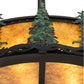 Meyda Lighting Tall Pines 20" 4-Light Textured Black & Green Trees Semi-flush Mount Light With Amber Mica Shade Glass