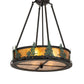 Meyda Lighting Tall Pines 20" 4-Light Textured Black & Green Trees Semi-flush Mount Light With Amber Mica Shade Glass