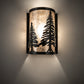 Meyda Lighting Tall Pines 200683 8" Timeless Bronze Wall Sconce With Silver Mica Shade Glass