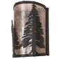 Meyda Lighting Tall Pines 200683 8" Timeless Bronze Wall Sconce With Silver Mica Shade Glass