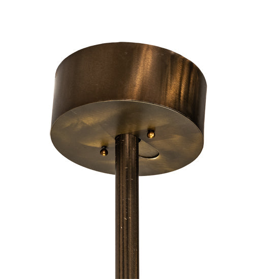 Meyda Lighting Tall Pines 217226 48" 21-Light Dark Burnished Antique Copper Chandelier With Amber Mica Shade Glass and Fan