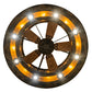 Meyda Lighting Tall Pines 217226 48" 21-Light Dark Burnished Antique Copper Chandelier With Amber Mica Shade Glass and Fan
