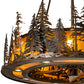 Meyda Lighting Tall Pines 217226 48" 21-Light Dark Burnished Antique Copper Chandelier With Amber Mica Shade Glass and Fan