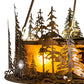 Meyda Lighting Tall Pines 217226 48" 21-Light Dark Burnished Antique Copper Chandelier With Amber Mica Shade Glass and Fan