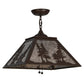 Meyda Lighting Tall Pines 22" 2-Light Cafe Noir Pendant Light With Silver Mica Shade Glass