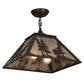 Meyda Lighting Tall Pines 22" 2-Light Cafe Noir Pendant Light With Silver Mica Shade Glass