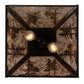Meyda Lighting Tall Pines 22" 2-Light Cafe Noir Pendant Light With Silver Mica Shade Glass