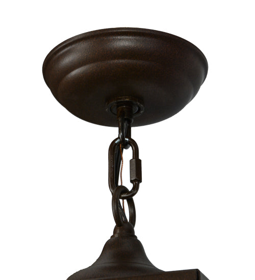 Meyda Lighting Tall Pines 22" 2-Light Cafe Noir Pendant Light With Silver Mica Shade Glass