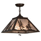 Meyda Lighting Tall Pines 22" 2-Light Cafe Noir Pendant Light With Silver Mica Shade Glass