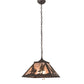 Meyda Lighting Tall Pines 22" 2-Light Oil Rubbed Bronze Pendant Light With Silver Mica Shade Glass