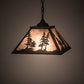 Meyda Lighting Tall Pines 22" 2-Light Oil Rubbed Bronze Pendant Light With Silver Mica Shade Glass